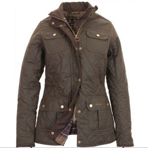 Barbour Quilted Utility Waxed Olive Jacket